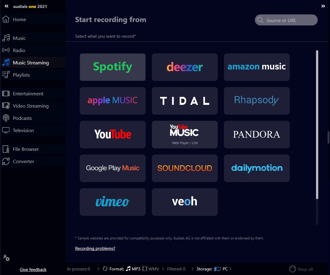 Recording an audio stream with Audials Audials Support